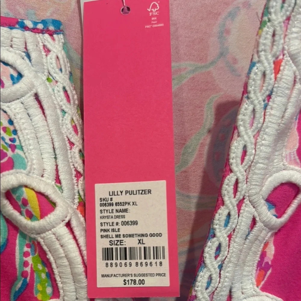 Lilly Pulitzer Pink and Blue Scoop Neck Sundress - Picture 2 of 6